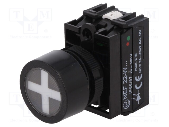 ASENNONOSOITIN - 22MM - NEF22 - Ø22,5MM - IP66 - PUNAINEN/VIHREÄ - Taulukytkimien lisävarusteet - NEF22-WPCZ - 1