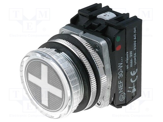 ASENNONOSOITIN - 30MM - IP65 - PUNAINEN/VIHREÄ - LAJI: LITTEÄ - Ø: 38MM - Taulukytkimien lisävarusteet - NEF30-WPCZ - 1