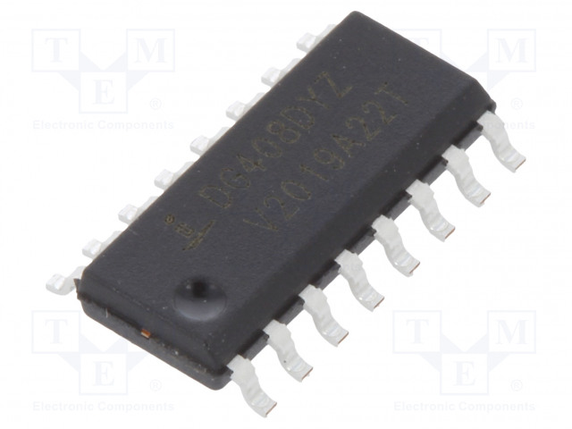 IC: MULTIPLEKSERI - 8: 1 - CH: 1 - SO16 - TUUBI - ±5÷20VDC,5÷34VDC - 30MA - Analogiset multiplekserit ja kytkimet - DG408DYZ - 1