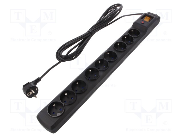 JATKOJOHTO: SUOJAUS-PISTORASIAT: 9 - 250VAC - 10A - MUSTA - Tietokonetarvikkeet - muut - M950CZ - 1