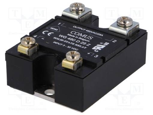 RELE: PUOLIJOHDE - 3÷32VDC - 25A - 24÷530VAC - WG480 - 1-VAIHEINEN - Puolijohdereleet - WG480-D25Z - 1