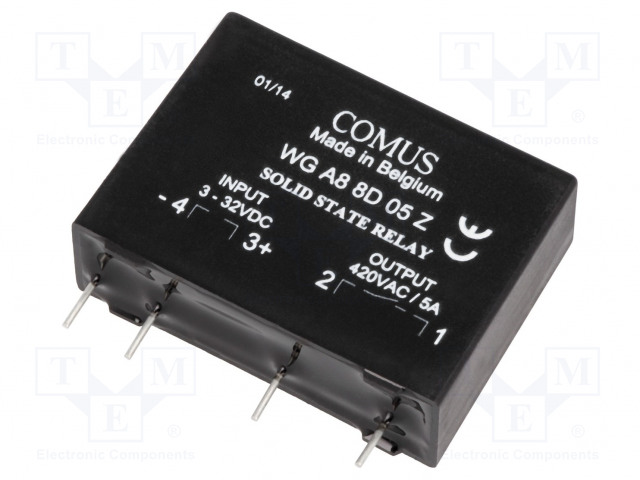 RELE: PUOLIJOHDE - 3÷32VDC - 5A - 24÷420VAC - WGA8 - 1-VAIHEINEN - Puolijohdereleet - WGA8-08D05Z - 1
