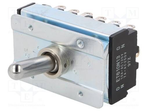 VIPUKYTKIN - ASENNOT: 2 - 6PDT - ON-ON - 10A/125VAC - LÄHDÖT: JUOTTOON - ET - Vipukytkimet - ET610N13-Z - 1