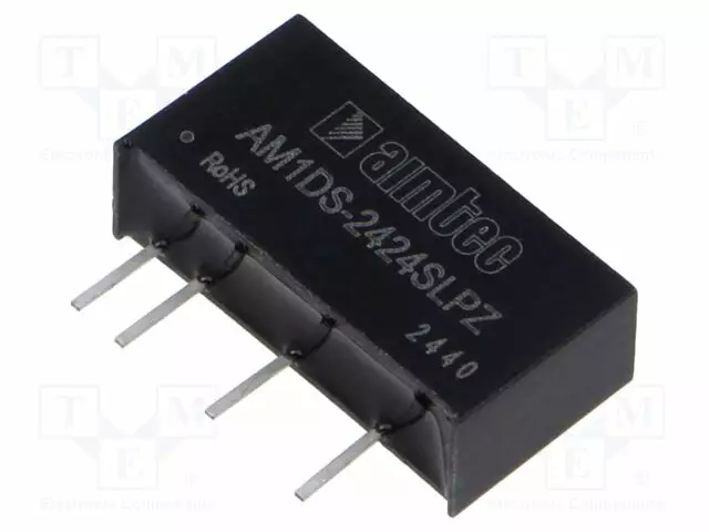 DC/DC MUUNNIN - 1W - TULOJÄNNITE 21,6÷26,4VDC - LÄHTÖJÄNNITE 24VDC - ITULO: 51MA - DC/DC muuntimet - AM1DS-2424SLPZ - 1