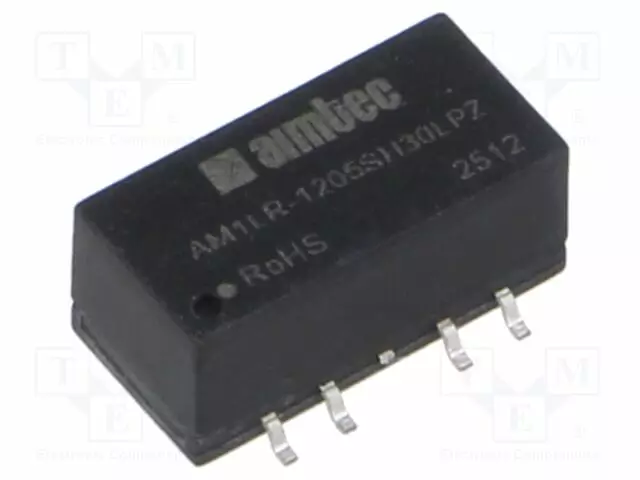 DC/DC MUUNNIN - 1W - TULOJÄNNITE 11,4÷12,6VDC - LÄHTÖJÄNNITE 5VDC - ITULO: 120MA - DC/DC muuntimet - AM1LR-1205SH30LPZ - 1