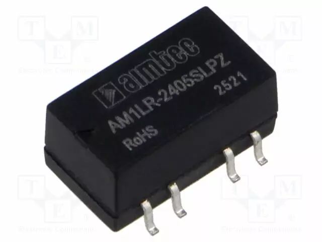 DC/DC MUUNNIN - 1W - TULOJÄNNITE 22,8÷25,2VDC - LÄHTÖJÄNNITE 5VDC - ITULO: 60MA - SMD - DC/DC muuntimet - AM1LR-2405SLPZ - 1