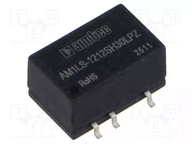 DC/DC MUUNNIN - 1W - TULOJÄNNITE 10,8÷13,2VDC - LÄHTÖJÄNNITE 12VDC - ITULO: 99MA - DC/DC muuntimet - AM1LS-1212SH30LPZ - 1