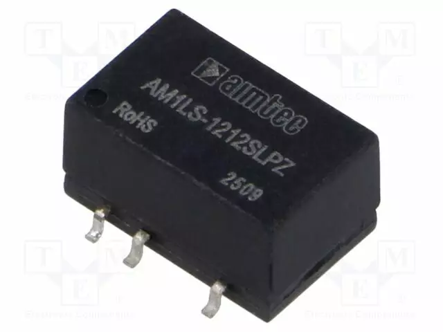 DC/DC MUUNNIN - 1W - TULOJÄNNITE 10,8÷13,2VDC - LÄHTÖJÄNNITE 12VDC - ITULO: 99MA - DC/DC muuntimet - AM1LS-1212SLPZ - 1