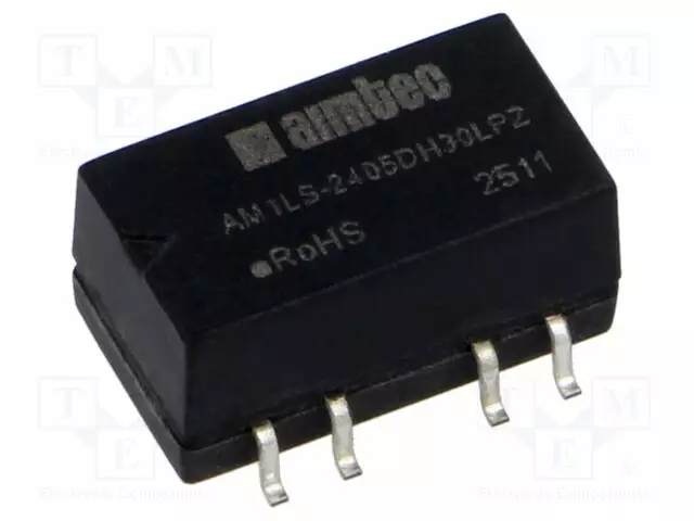 DC/DC MUUNNIN - 1W - TULOJÄNNITE 21,6÷26,4VDC - LÄHTÖJÄNNITE 5VDC - ULÄH2: -5VDC - DC/DC muuntimet - AM1LS-2405DH30LPZ - 1