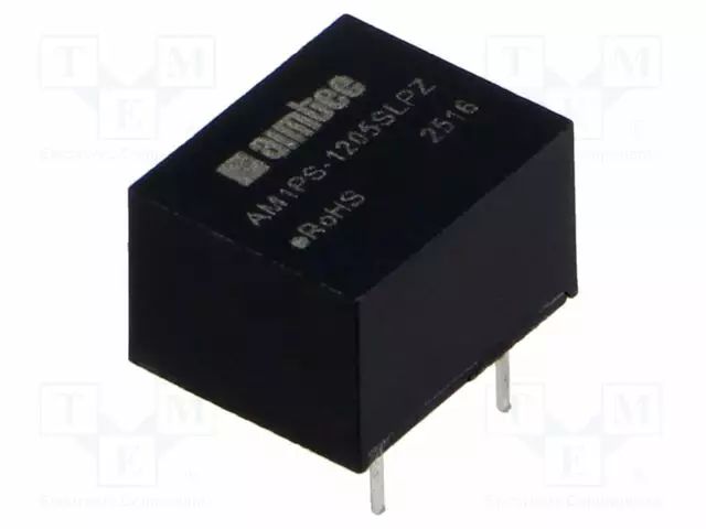 DC/DC MUUNNIN - 1W - TULOJÄNNITE 10,8÷13,2VDC - LÄHTÖJÄNNITE 5VDC - ITULO: 99MA - DIP8 - DC/DC muuntimet - AM1PS-1205SLPZ - 1