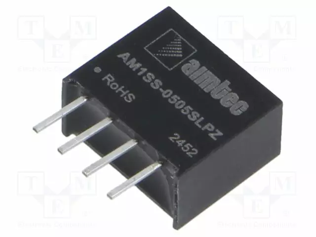 DC/DC MUUNNIN - 1W - TULOJÄNNITE 4,5÷5,5VDC - LÄHTÖJÄNNITE 5VDC - ITULO: 260MA - SIP4 - DC/DC muuntimet - AM1SS-0505SLPZ - 1