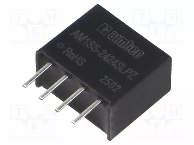 DC/DC MUUNNIN - 1W - TULOJÄNNITE 21,6÷26,4VDC - LÄHTÖJÄNNITE 24VDC - ITULO: 55MA - DC/DC muuntimet - AM1SS-2424SLPZ - 1