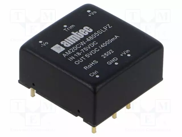 DC/DC MUUNNIN - 20W - TULOJÄNNITE 18÷75VDC - LÄHTÖJÄNNITE 5VDC - ITULO: 463MA - THT - DC/DC muuntimet - AM20CW-4805SLPZ - 1
