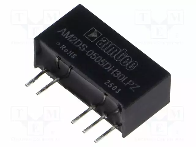 DC/DC MUUNNIN - 2W - TULOJÄNNITE 4,5÷5,5VDC - LÄHTÖJÄNNITE 5VDC - ULÄH2: -5VDC - SIP7 - DC/DC muuntimet - AM2DS-0505DH30LPZ - 1