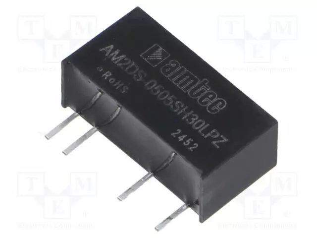 DC/DC MUUNNIN - 2W - TULOJÄNNITE 4,5÷5,5VDC - LÄHTÖJÄNNITE 5VDC - ITULO: 506MA - SIP7 - DC/DC muuntimet - AM2DS-0505SH30LPZ - 1
