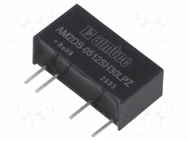 DC/DC MUUNNIN - 2W - TULOJÄNNITE 4,5÷5,5VDC - LÄHTÖJÄNNITE 12VDC - ITULO: 506MA - SIP7 - DC/DC muuntimet - AM2DS-0512SH30LPZ - 1