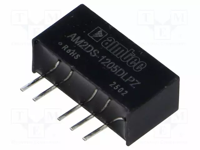DC/DC MUUNNIN - 2W - TULOJÄNNITE 10,8÷13,2VDC - LÄHTÖJÄNNITE 5VDC - ULÄH2: -5VDC - DC/DC muuntimet - AM2DS-1205DLPZ - 1