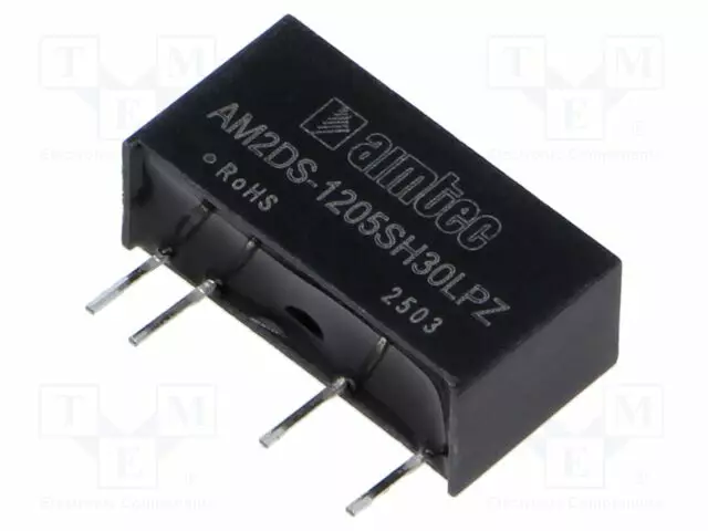 DC/DC MUUNNIN - 2W - TULOJÄNNITE 10,8÷13,2VDC - LÄHTÖJÄNNITE 5VDC - ITULO: 208MA - DC/DC muuntimet - AM2DS-1205SH30LPZ - 1