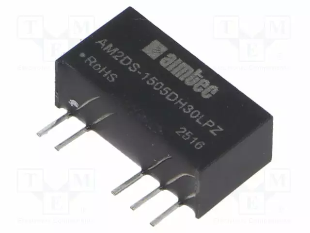 DC/DC MUUNNIN - 2W - TULOJÄNNITE 13,5÷16,5VDC - LÄHTÖJÄNNITE 5VDC - ULÄH2: -5VDC - DC/DC muuntimet - AM2DS-1505DH30LPZ - 1