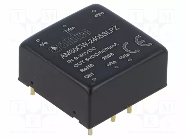 DC/DC MUUNNIN - 30W - TULOJÄNNITE 9÷36VDC - LÄHTÖJÄNNITE 5VDC - ITULO: 1420MA - THT - DC/DC muuntimet - AM30CW-2405SLPZ - 1