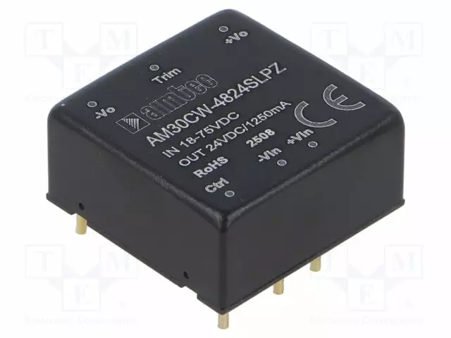 DC/DC MUUNNIN - 30W - TULOJÄNNITE 18÷75VDC - LÄHTÖJÄNNITE 24VDC - ITULO: 710MA - THT - DC/DC muuntimet - AM30CW-4824SLPZ - 1