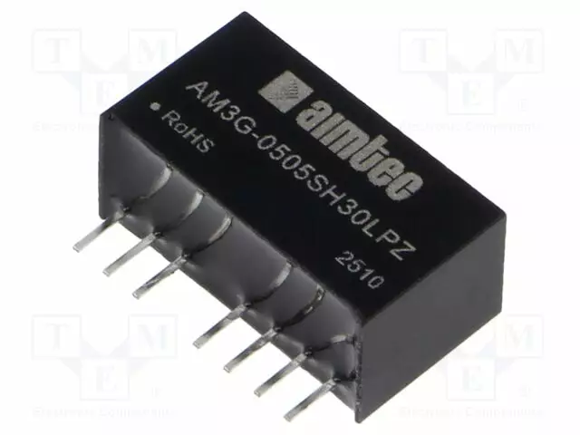 DC/DC MUUNNIN - 3W - TULOJÄNNITE 4,5÷9VDC - LÄHTÖJÄNNITE 5VDC - ITULO: 805MA - SIP8 - DC/DC muuntimet - AM3G-0505SH30LPZ - 1