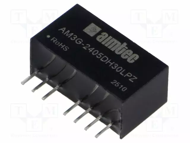 DC/DC MUUNNIN - 3W - TULOJÄNNITE 18÷36VDC - LÄHTÖJÄNNITE 5VDC - ULÄH2: -5VDC - SIP8 - DC/DC muuntimet - AM3G-2405DH30LPZ - 1