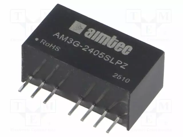 DC/DC MUUNNIN - 3W - TULOJÄNNITE 18÷36VDC - LÄHTÖJÄNNITE 5VDC - ITULO: 154MA - SIP8 - DC/DC muuntimet - AM3G-2405SLPZ - 1