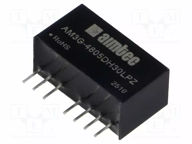 DC/DC MUUNNIN - 3W - TULOJÄNNITE 36÷75VDC - LÄHTÖJÄNNITE 5VDC - ULÄH2: -5VDC - SIP8 - DC/DC muuntimet - AM3G-4805DH30LPZ - 1