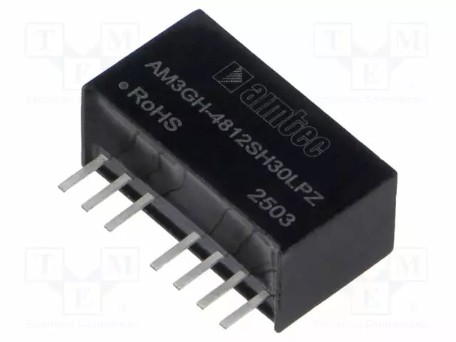 DC/DC MUUNNIN - 3W - TULOJÄNNITE 18÷75VDC - LÄHTÖJÄNNITE 12VDC - ITULO: 82MA - SIP8 - DC/DC muuntimet - AM3GH-4812SH30LPZ - 1