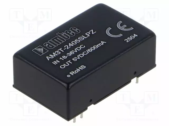 DC/DC MUUNNIN - 3W - TULOJÄNNITE 18÷36VDC - LÄHTÖJÄNNITE 5VDC - ITULO: 152MA - DIP24 - DC/DC muuntimet - AM3T-2405SLPZ - 1