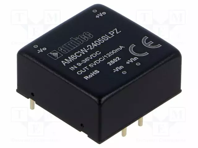 DC/DC MUUNNIN - 6W - TULOJÄNNITE 9÷36VDC - LÄHTÖJÄNNITE 5VDC - ITULO: 292MA - THT - DC/DC muuntimet - AM6CW-2405SLPZ - 1