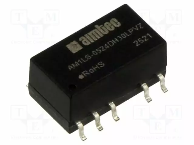 DC/DC MUUNNIN - 1W - TULOJÄNNITE 4,5÷5,5V - LÄHTÖJÄNNITE 24VDC - ULÄH2: -24VDC - OUT: 2 - AC/DC muuntimet - AM1LS-0524DH30LPVZ - 1
