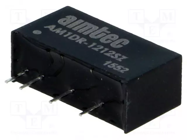 DC/DC MUUNNIN - 1W - TULOJÄNNITE 10,8÷13,2VDC - LÄHTÖJÄNNITE 12VDC - ILÄH: 84MA - SIP7 - DC/DC muuntimet - AM1DR-1212SZ - 1