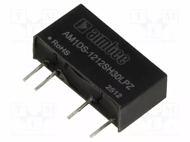 DC/DC MUUNNIN - 1W - TULOJÄNNITE 10,8÷13,2VDC - LÄHTÖJÄNNITE 12VDC - ITULO: 99MA - DC/DC muuntimet - AM1DS-1212SH30LPZ - 1