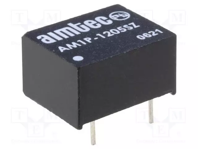 DC/DC MUUNNIN - 1W - TULOJÄNNITE 10,8÷13,2VDC - LÄHTÖJÄNNITE 5VDC - ILÄH: 200MA - DIP8 - DC/DC muuntimet - AM1P-1205SZ - 1