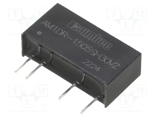 DC/DC MUUNNIN - 1W - TULOJÄNNITE 14,25÷15,75VDC - LÄHTÖJÄNNITE 5VDC - ILÄH: 200MA - DC/DC muuntimet - AM1DR-1505SH30VZ - 1