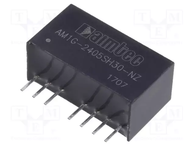 DC/DC MUUNNIN - 1W - TULOJÄNNITE 18÷36VDC - LÄHTÖJÄNNITE 5VDC - ILÄH: 200MA - SIP8 - THT - DC/DC muuntimet - AM1G-2405SH30-NZ - 1