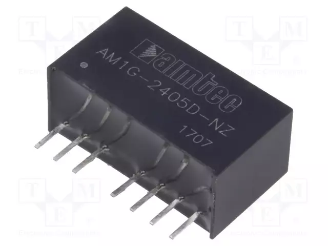 DC/DC MUUNNIN - 1W - TULOJÄNNITE 18÷36VDC - LÄHTÖJÄNNITE 5VDC - ULÄH2: -5VDC - SIP8 - DC/DC muuntimet - AM1G-2405D-NZ - 1