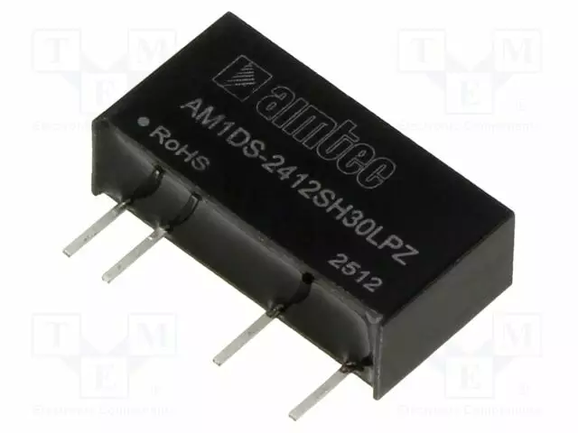 DC/DC MUUNNIN - 1W - TULOJÄNNITE 21,6÷26,4VDC - LÄHTÖJÄNNITE 12VDC - ITULO: 51MA - DC/DC muuntimet - AM1DS-2412SH30LPZ - 1