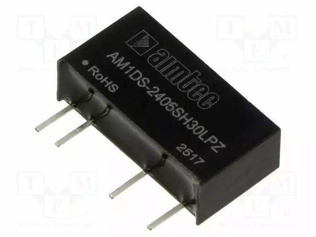 DC/DC MUUNNIN - 1W - TULOJÄNNITE 21,6÷26,4VDC - LÄHTÖJÄNNITE 5VDC - ITULO: 51MA - SIP7 - DC/DC muuntimet - AM1DS-2405SH30LPZ - 1