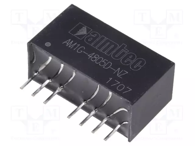DC/DC MUUNNIN - 1W - TULOJÄNNITE 36÷75VDC - LÄHTÖJÄNNITE 5VDC - ULÄH2: -5VDC - SIP8 - DC/DC muuntimet - AM1G-4805D-NZ - 1