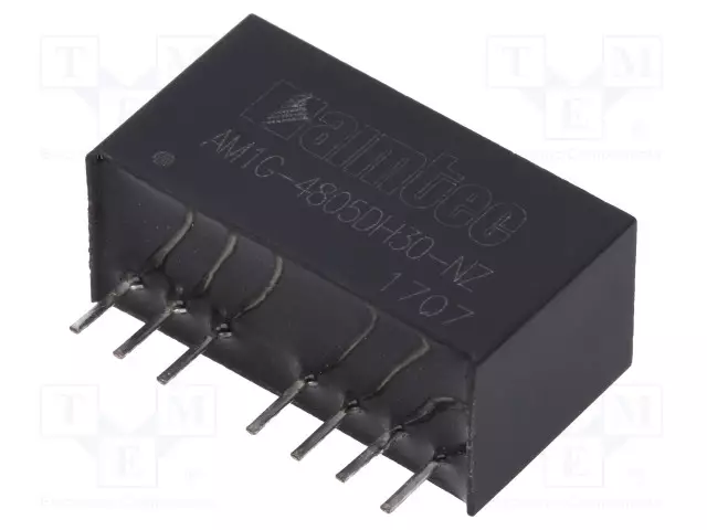 DC/DC MUUNNIN - 1W - TULOJÄNNITE 36÷75VDC - LÄHTÖJÄNNITE 5VDC - ULÄH2: -5VDC - SIP8 - DC/DC muuntimet - AM1G-4805DH30-NZ - 1