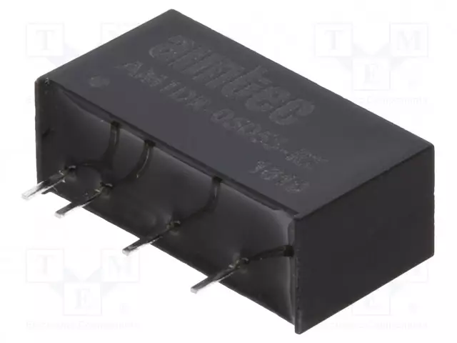 DC/DC MUUNNIN - 1W - TULOJÄNNITE 4,5÷5,5VDC - LÄHTÖJÄNNITE 5VDC - ILÄH: 200MA - SIP7 - DC/DC muuntimet - AM1DR-0505S-RZ - 1