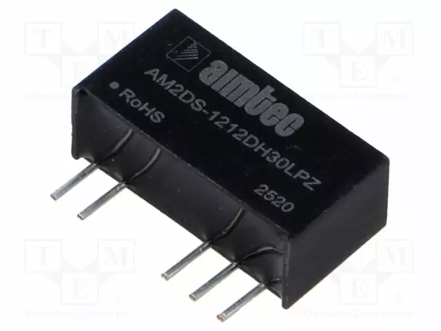 DC/DC MUUNNIN - 2W - TULOJÄNNITE 10,8÷13,2VDC - LÄHTÖJÄNNITE 12VDC - ULÄH2: -12VDC - DC/DC muuntimet - AM2DS-1212DH30LPZ - 1