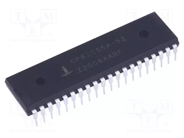 IC: RAJAPINTA - I/O EKSPANDERI - 4,5÷5,5VDC - PARALLEL - THT - DIP40 - Mikropiirit - muut liitäntäpiirit - CP82C55A-5Z - 1
