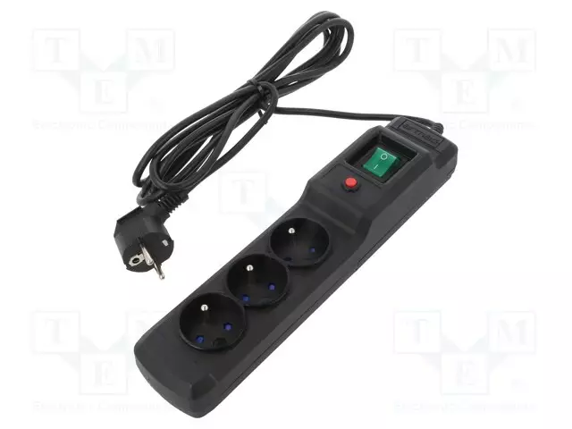 JATKOJOHTO: SUOJAUS-PISTORASIAT: 3 - 250VAC - 10A - MUSTA - Tietokonetarvikkeet - muut - M330CZ - 1