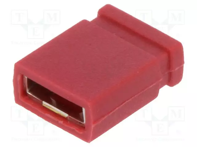 PIIKKIRIMALIITIN - JUMPPERI - NAARAS - 2,54MM - 1X2 - MALLI: KIINNI - PUNAINEN - Piikkirimaliittimet - JUMPER-R-Z - 1