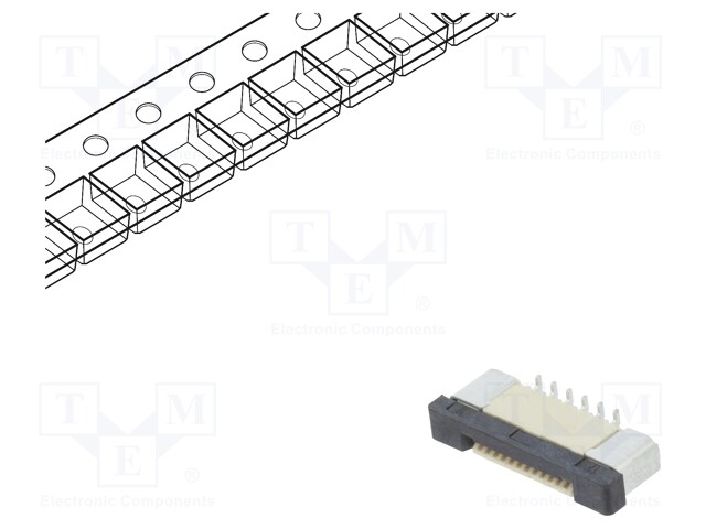 LIITIN: FFC/FPC - TINATTU - SMT - 500MA - 50V - PIN: 12 - LIITOKSET: KUPARI - FFC/FPC liittimet rasteri 0,5mm - DS1020-08-12VBT11- - 1