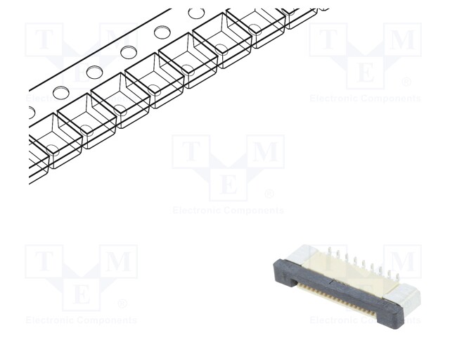 LIITIN: FFC/FPC - TINATTU - SMT - 500MA - 50V - PIN: 18 - LIITOKSET: KUPARI - FFC/FPC liittimet rasteri 0,5mm - DS1020-08-18VBT11- - 1